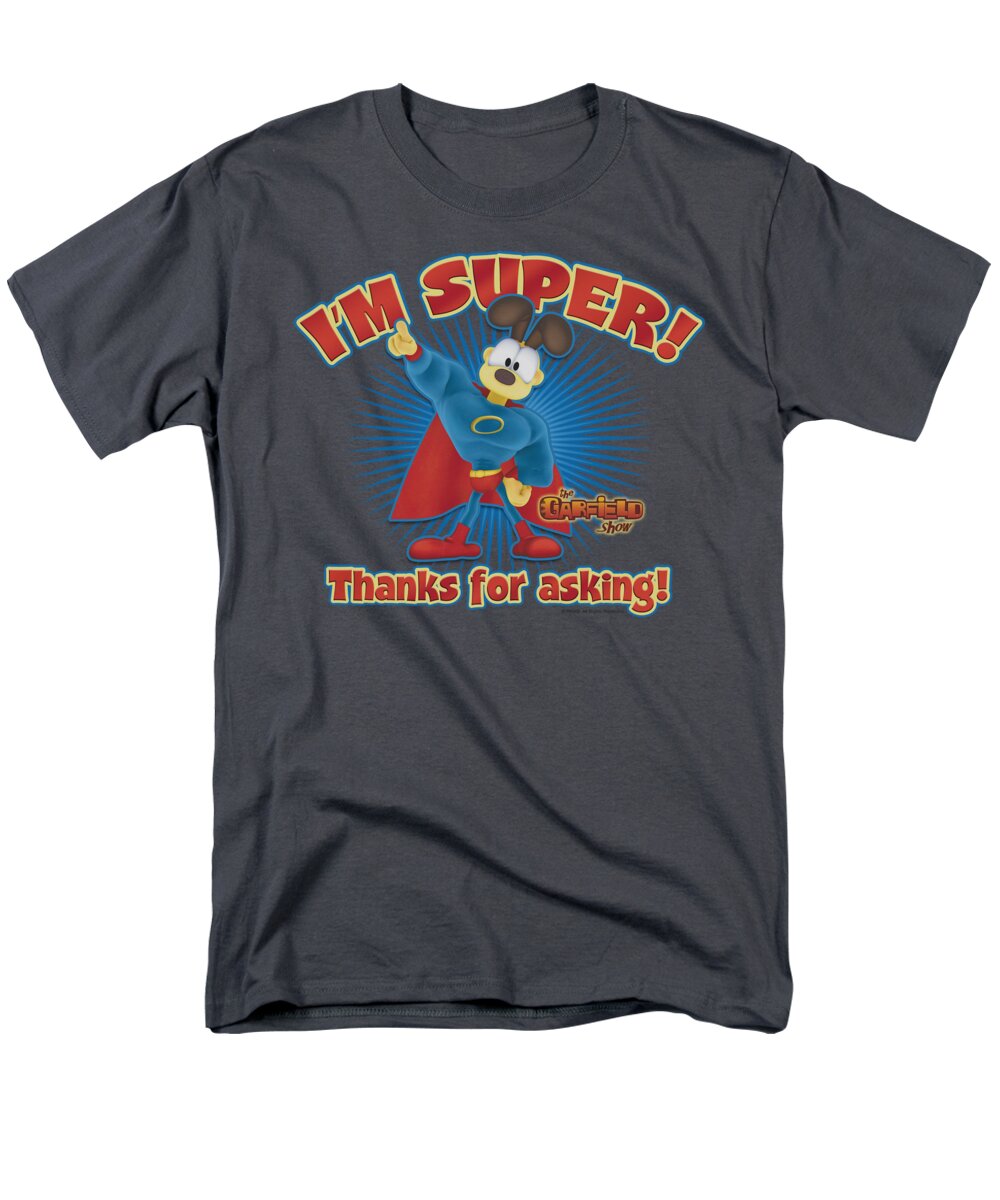 Garfield Men's T-Shirt (Regular Fit) featuring the digital art Garfield - Super by Brand A