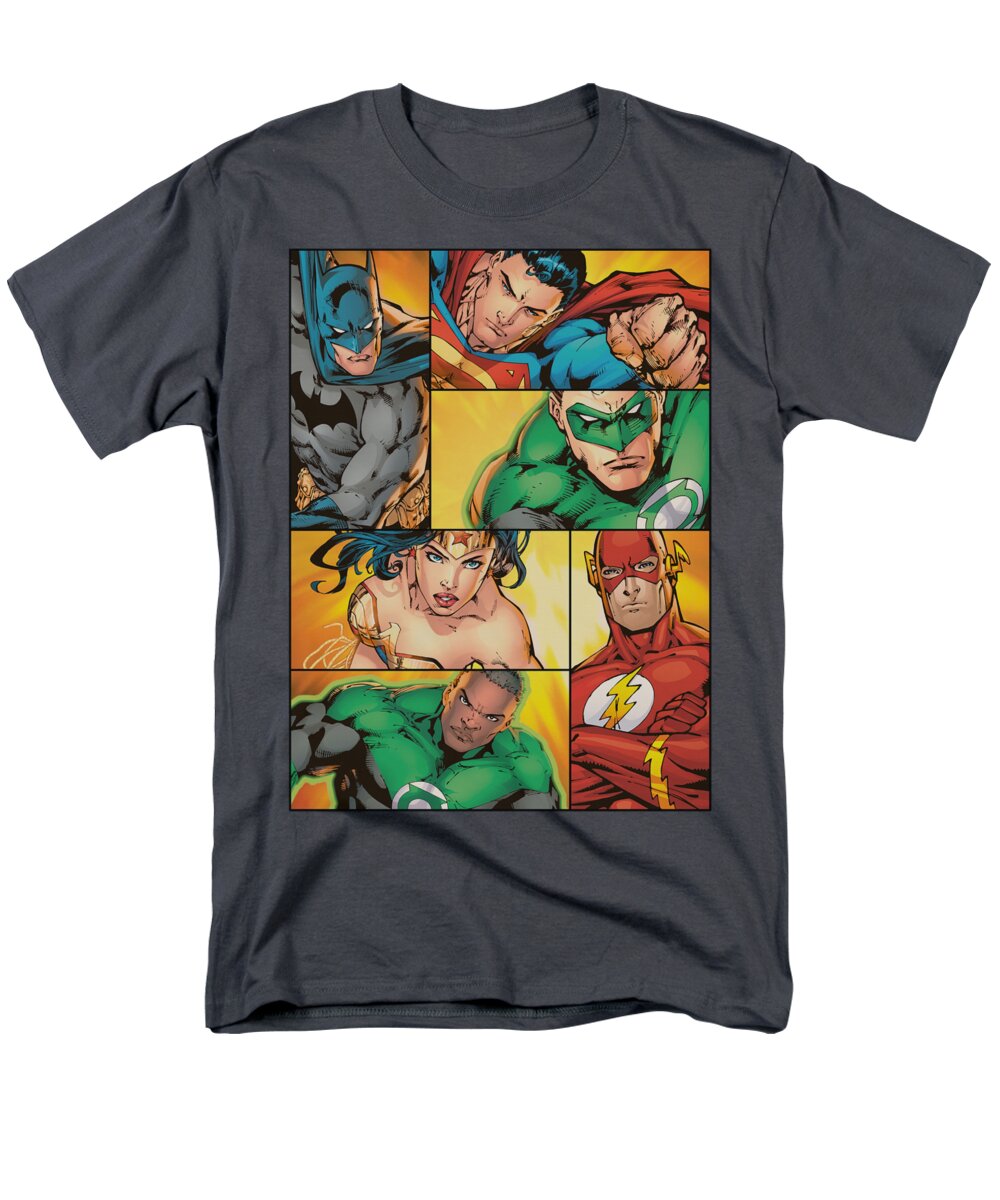 Justice League Of America Men's T-Shirt (Regular Fit) featuring the digital art Jla - Hero Boxes by Brand A