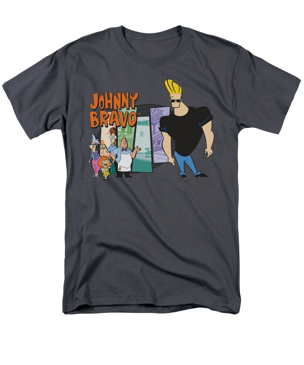 Johnny Bravo Men's T-Shirt (Regular Fit) featuring the digital art Johnny Bravo - Johnny And Friends by Brand A