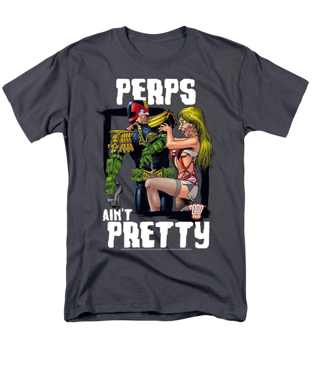  Men's T-Shirt (Regular Fit) featuring the digital art Judge Dredd - Ain't Pretty by Brand A