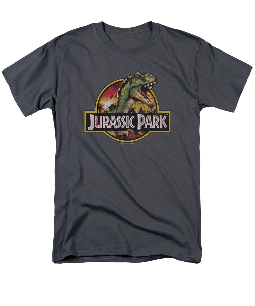 Jurassic Park Men's T-Shirt (Regular Fit) featuring the digital art Jurassic Park - Retro Rex by Brand A