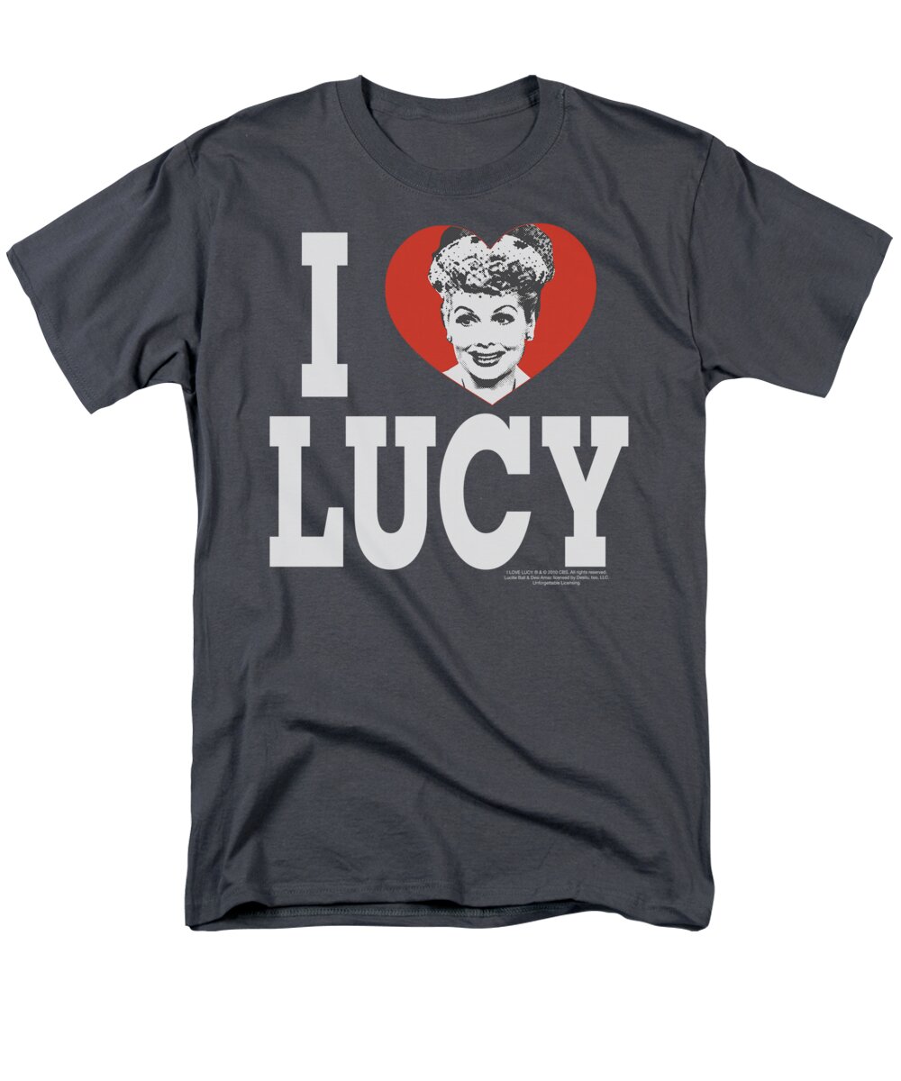I Love Lucy Men's T-Shirt (Regular Fit) featuring the digital art Lucy - I Love Lucy - Adult 30 - 1 Charcoal S - S Tee - Sm by Brand A