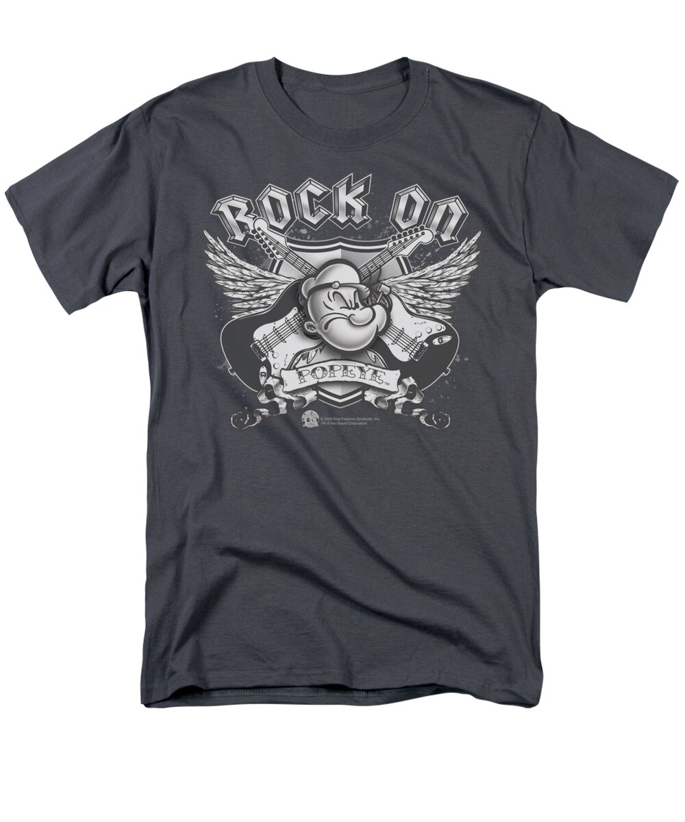 Popeye Men's T-Shirt (Regular Fit) featuring the digital art Popeye - Rock On by Brand A