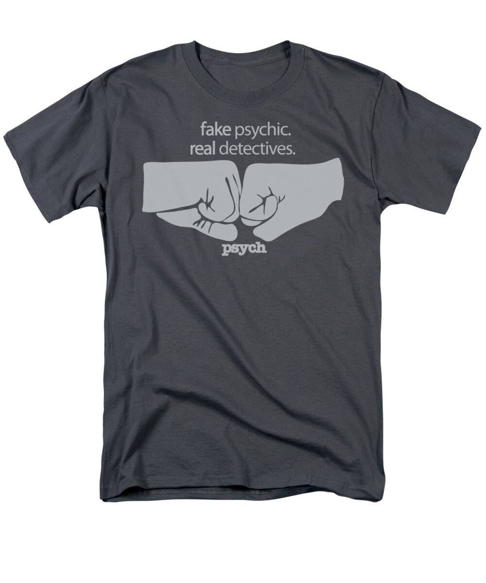Psych Men's T-Shirt (Regular Fit) featuring the digital art Psych - Fist Bump by Brand A