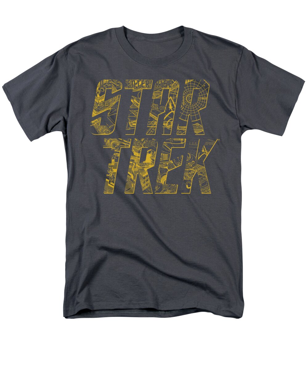Star Trek Men's T-Shirt (Regular Fit) featuring the digital art Star Trek - Schematic Logo by Brand A