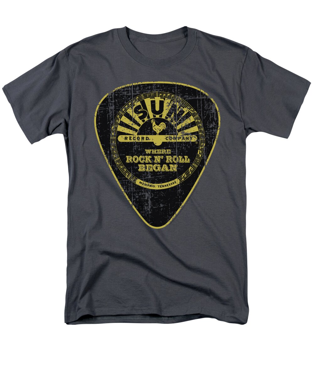 Sun Record Company Men's T-Shirt (Regular Fit) featuring the digital art Sun - Guitar Pick by Brand A