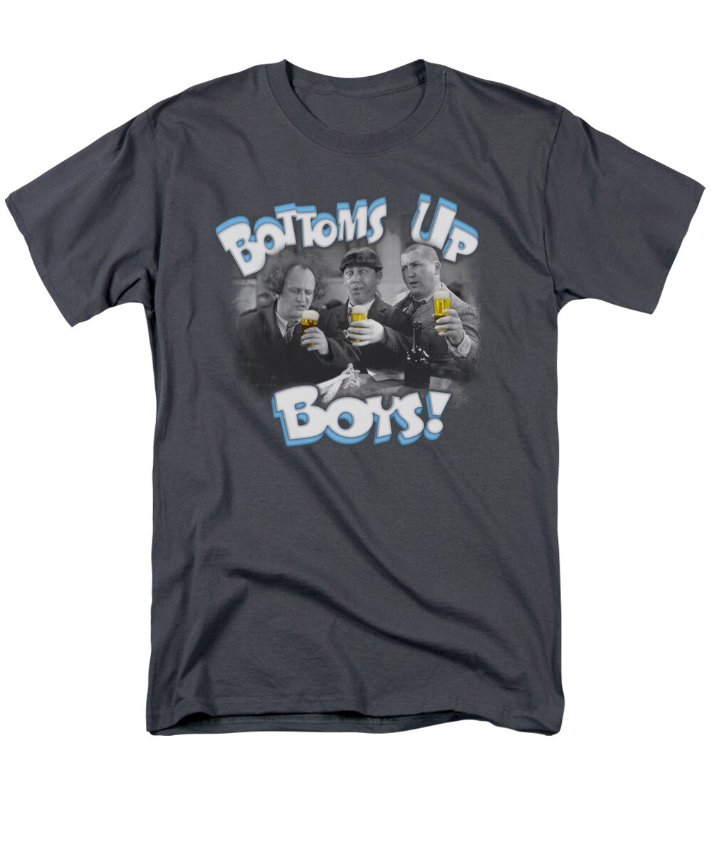 The Three Stooges Men's T-Shirt (Regular Fit) featuring the digital art Three Stooges - Bottoms Up by Brand A
