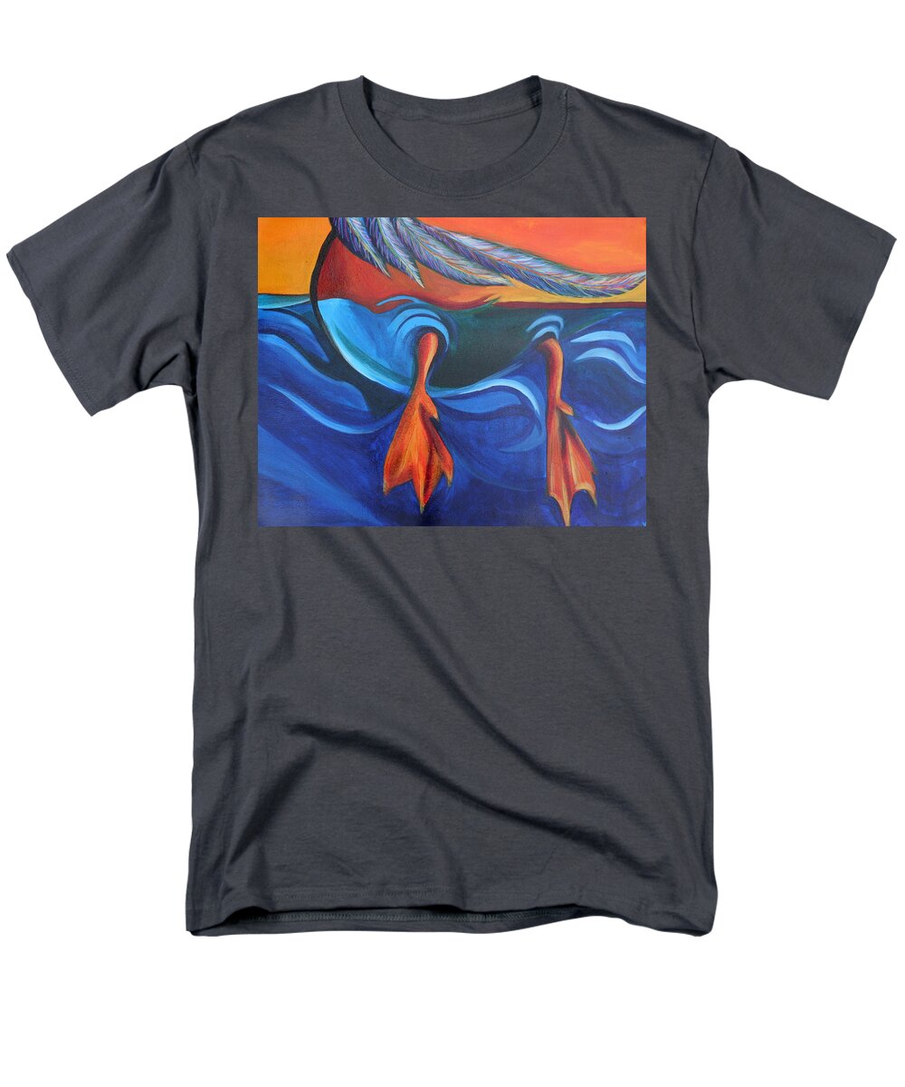  Men's T-Shirt (Regular Fit) featuring the painting Sitting Duck by Kate Fortin