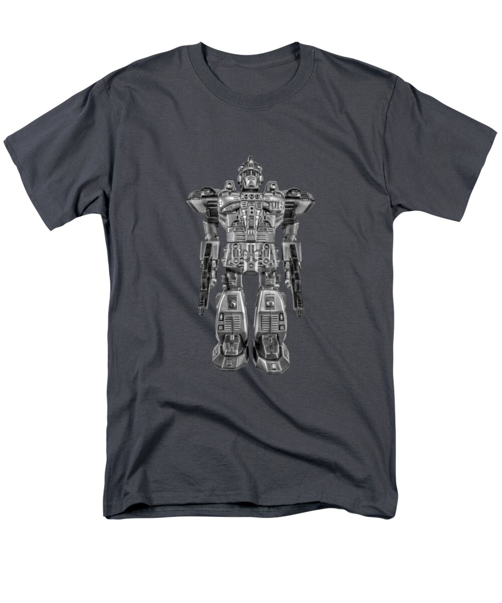 Art Men's T-Shirt (Regular Fit) featuring the photograph Future Cop Robot BW by YoPedro