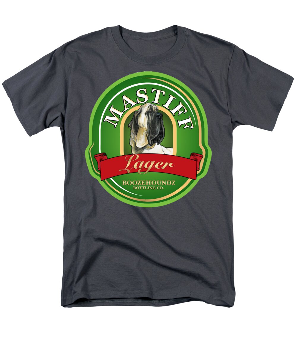 Beer Men's T-Shirt (Regular Fit) featuring the drawing Mastiff Lager by Canine Caricatures By John LaFree