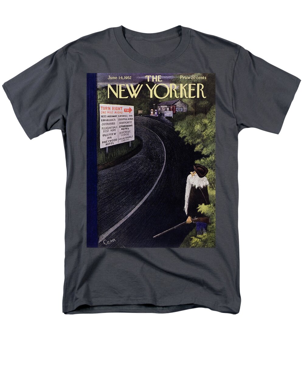 Man Men's T-Shirt (Regular Fit) featuring the painting New Yorker June 14 1952 by Charles E Martin