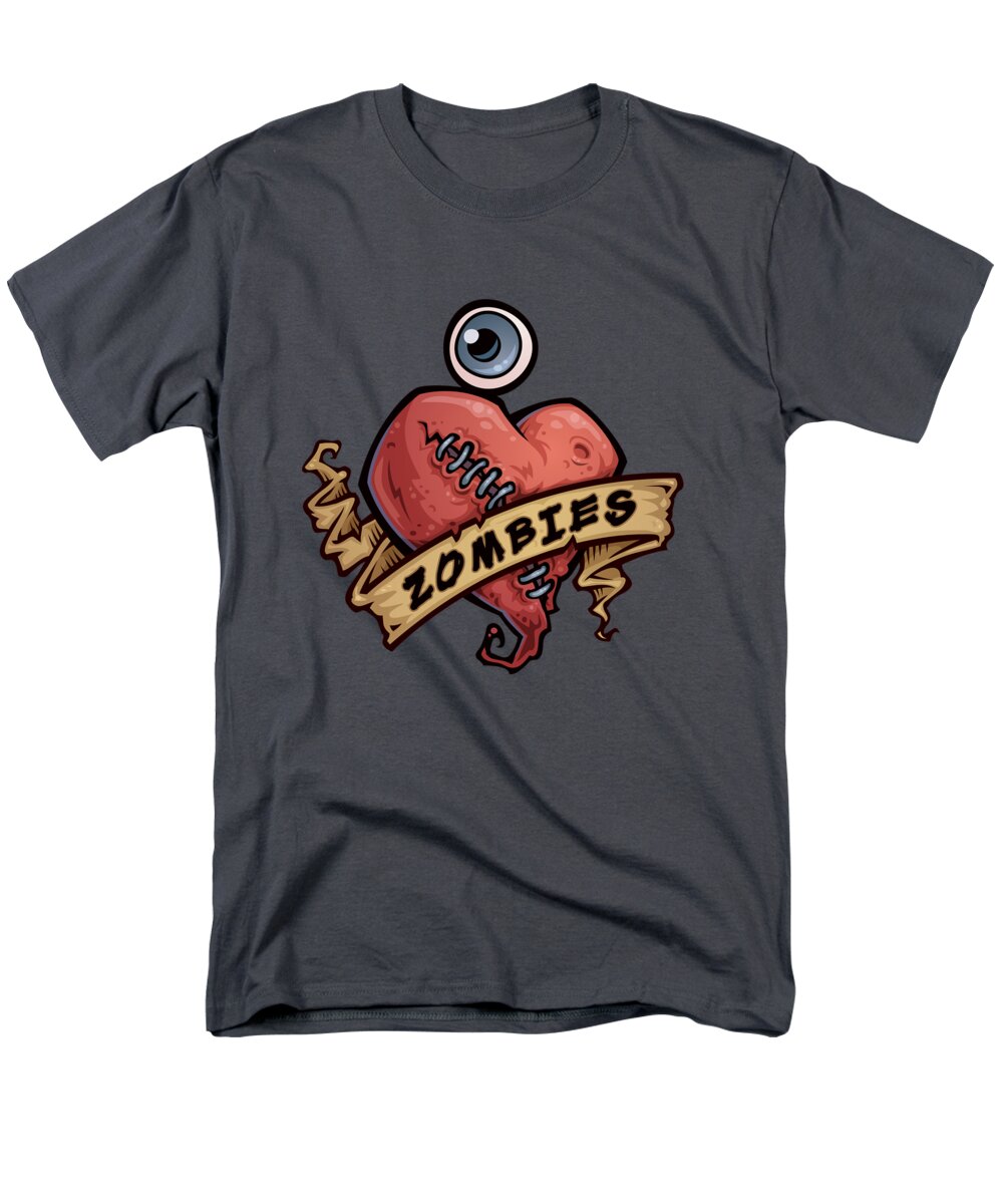 Love Men's T-Shirt (Regular Fit) featuring the digital art I Love Zombies by John Schwegel