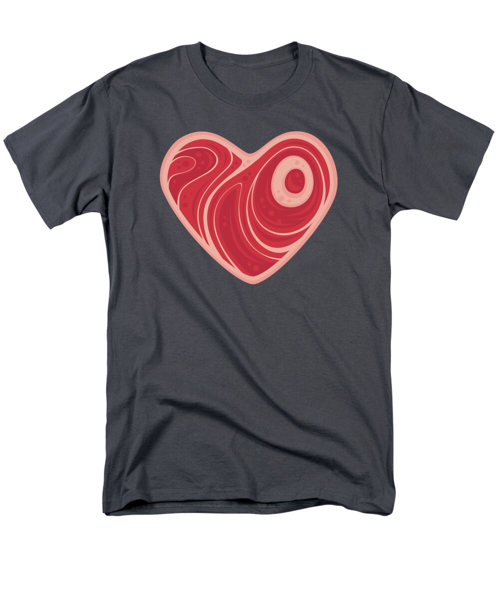 Meat Men's T-Shirt (Regular Fit) featuring the digital art Meat Heart by John Schwegel