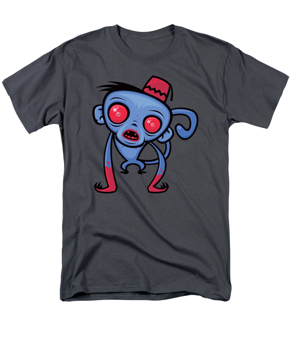 Monkey Men's T-Shirt (Regular Fit) featuring the digital art Zombie Monkey by John Schwegel