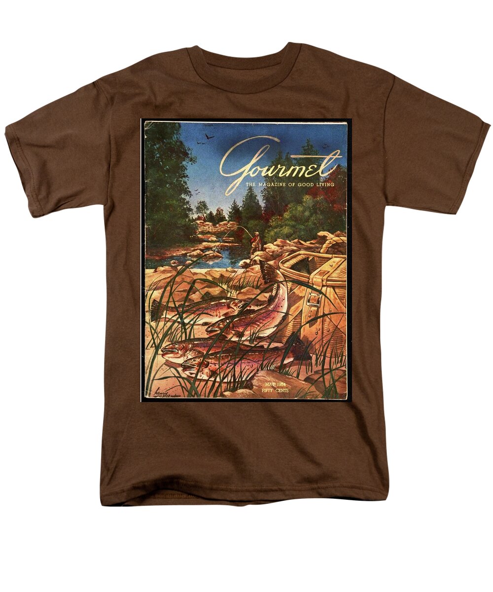 Food Men's T-Shirt (Regular Fit) featuring the photograph A Fishing Scene by Henry Stahlhut