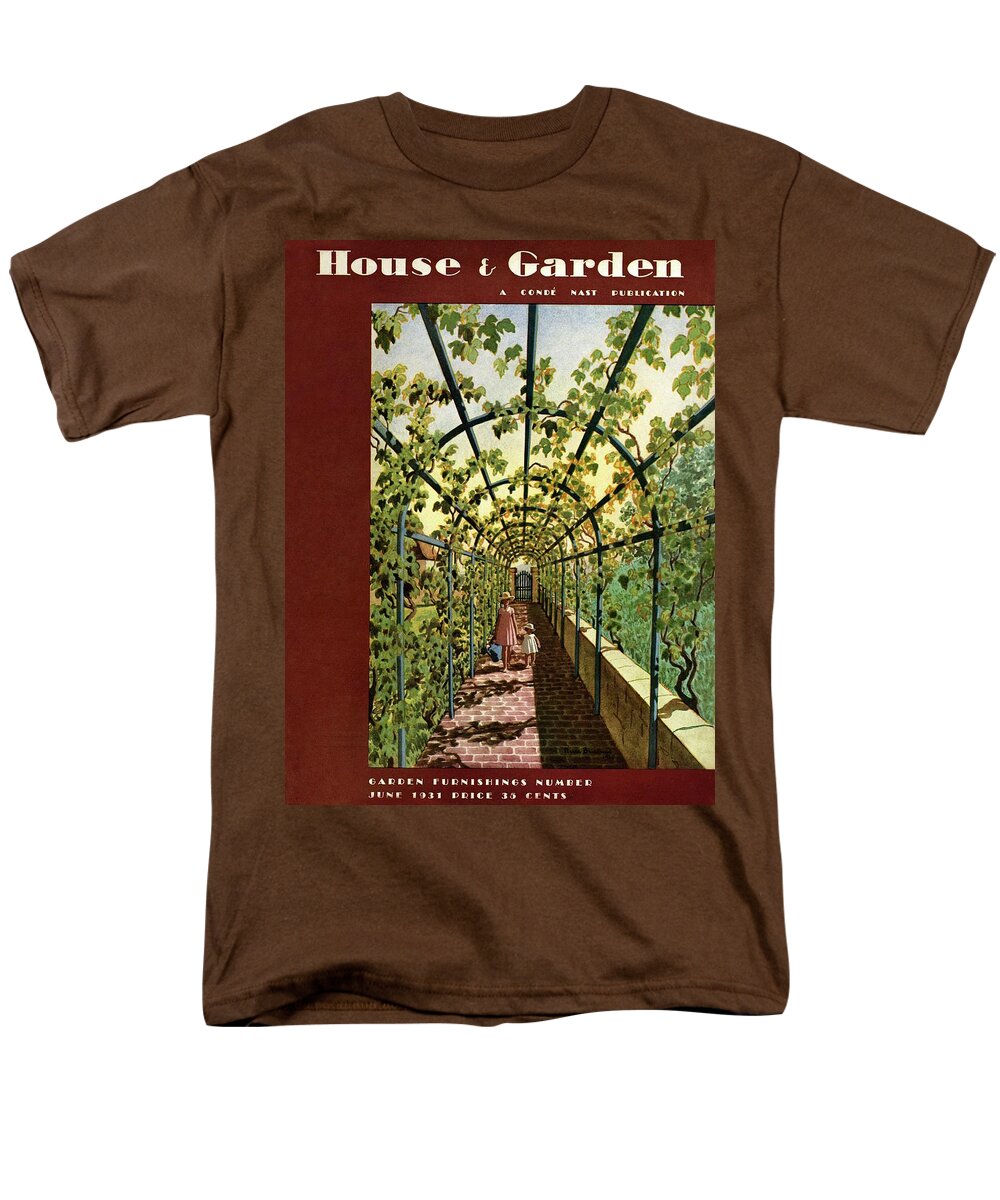 House & Garden Men's T-Shirt (Regular Fit) featuring the photograph House & Garden Cover Illustration Of Young Girls by Pierre Brissaud