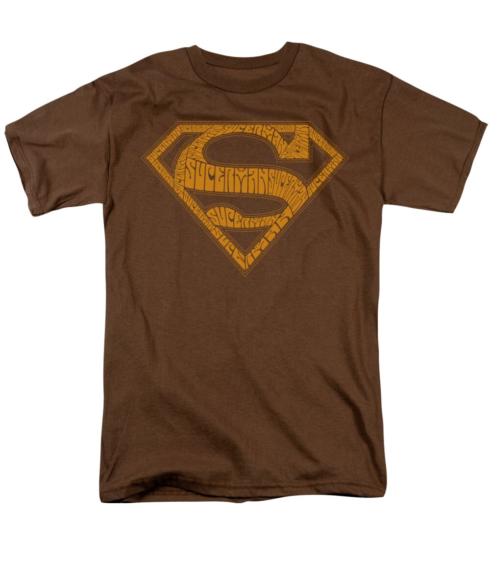 Superman Men's T-Shirt (Regular Fit) featuring the digital art Superman - 60s Type Shield by Brand A
