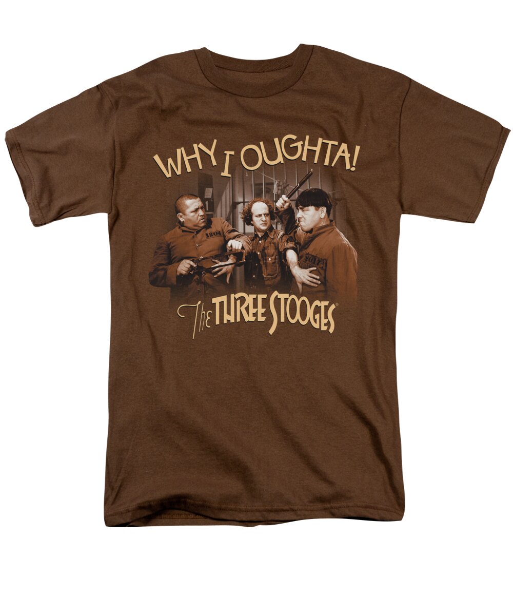 The Three Stooges Men's T-Shirt (Regular Fit) featuring the digital art Three Stooges - Why I Oughta by Brand A
