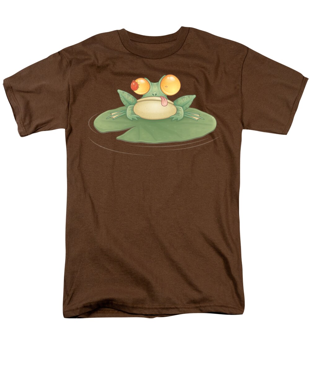 Frog Men's T-Shirt (Regular Fit) featuring the digital art Swamp Snack by John Schwegel