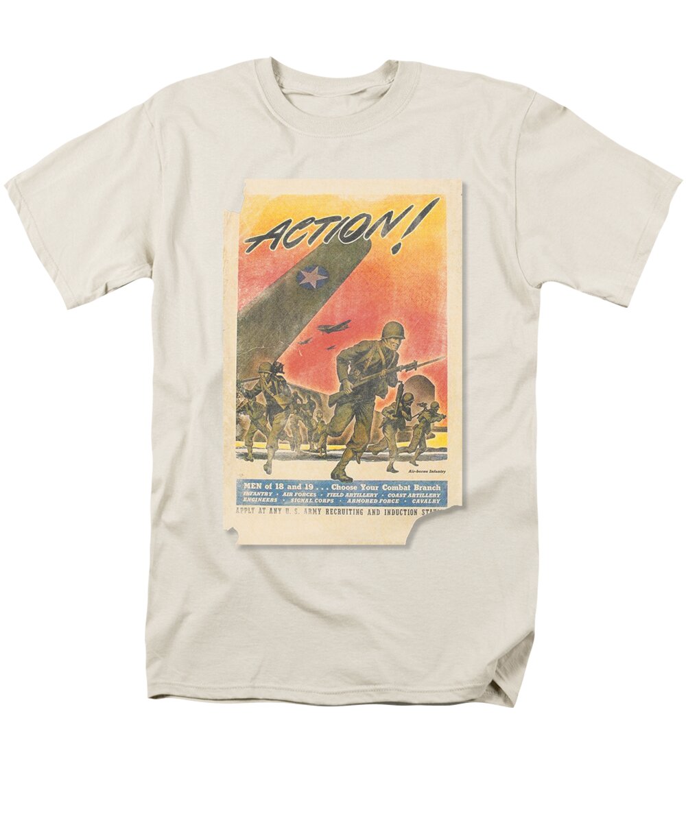 Air Force Men's T-Shirt (Regular Fit) featuring the digital art Army - Action Poster by Brand A