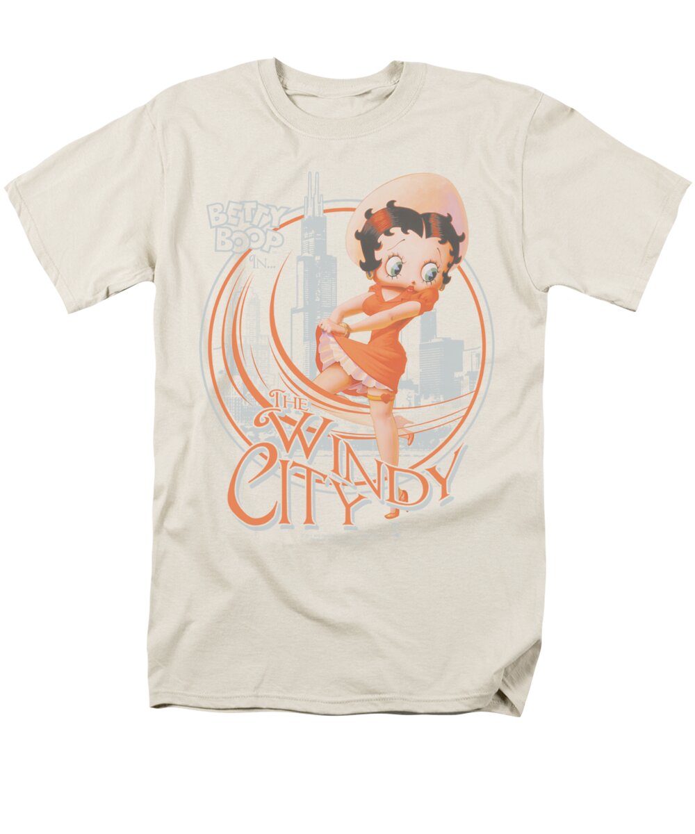 Betty Boop Men's T-Shirt (Regular Fit) featuring the digital art Boop - The Windy City by Brand A