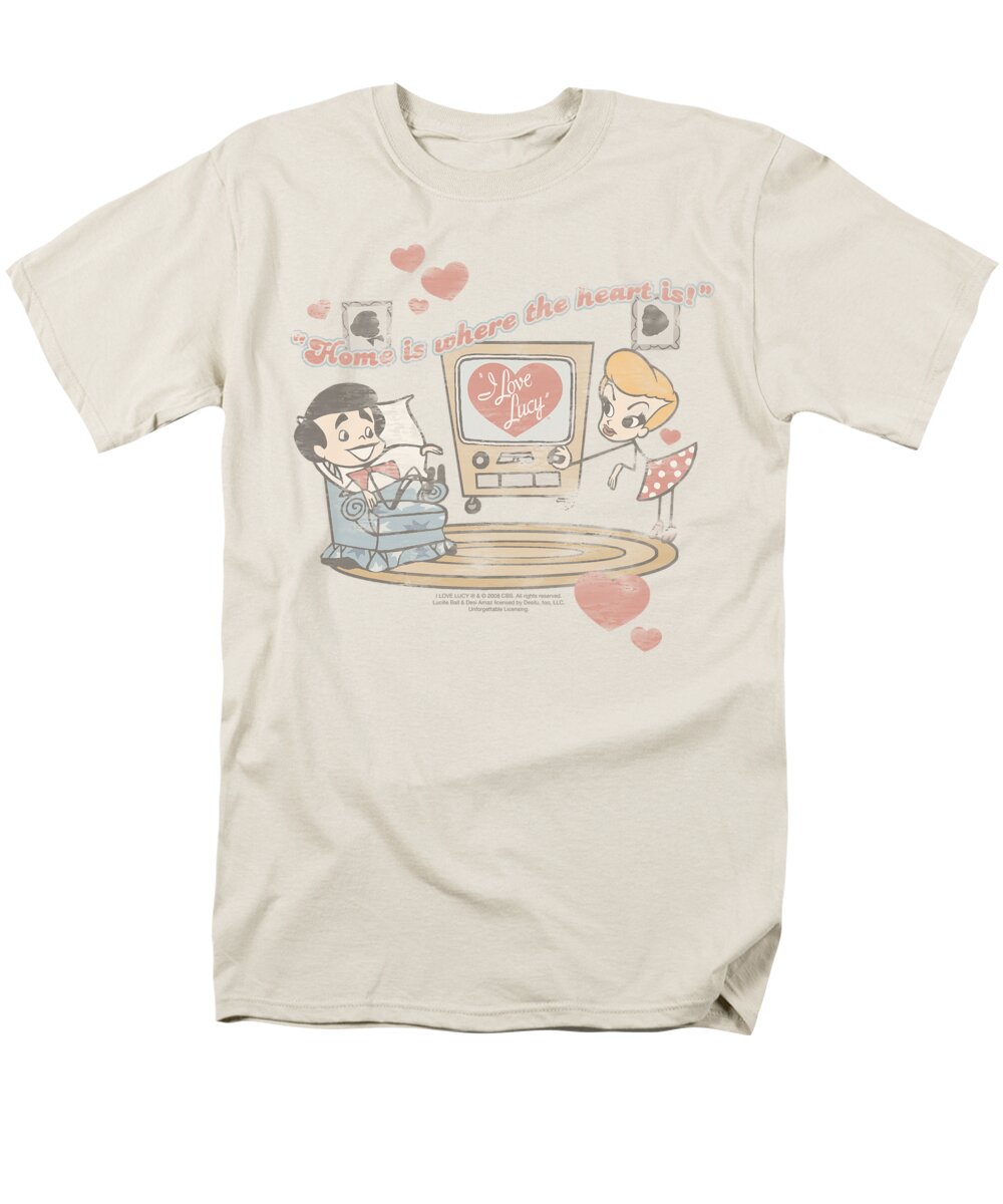 I Love Lucy Men's T-Shirt (Regular Fit) featuring the digital art Lucy - Home Is Where The Heart Is by Brand A