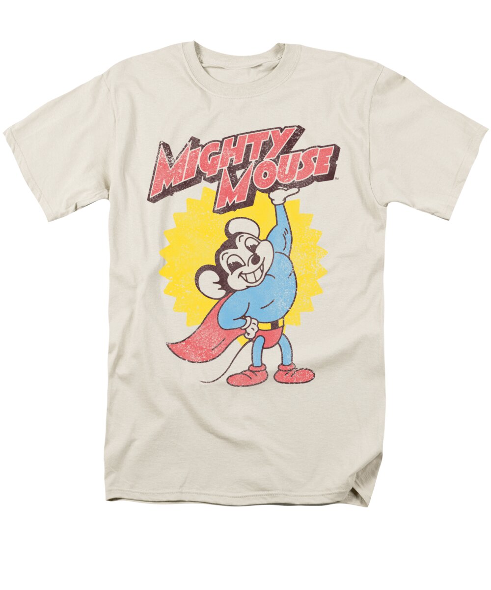  Men's T-Shirt (Regular Fit) featuring the digital art Mighty Mouse - Heavy Logo by Brand A