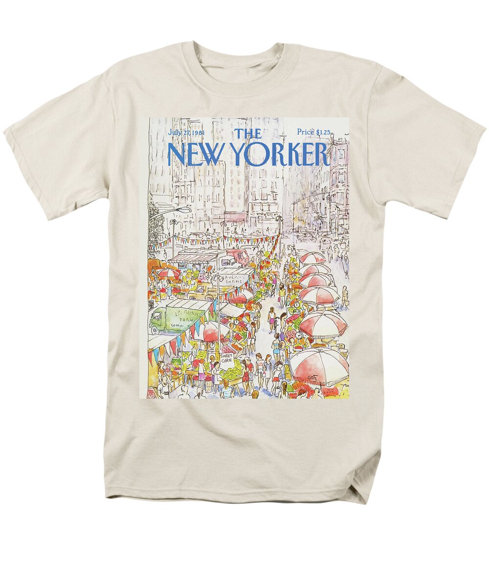 New York City Men's T-Shirt (Regular Fit) featuring the painting New Yorker July 27th, 1981 by Arthur Getz