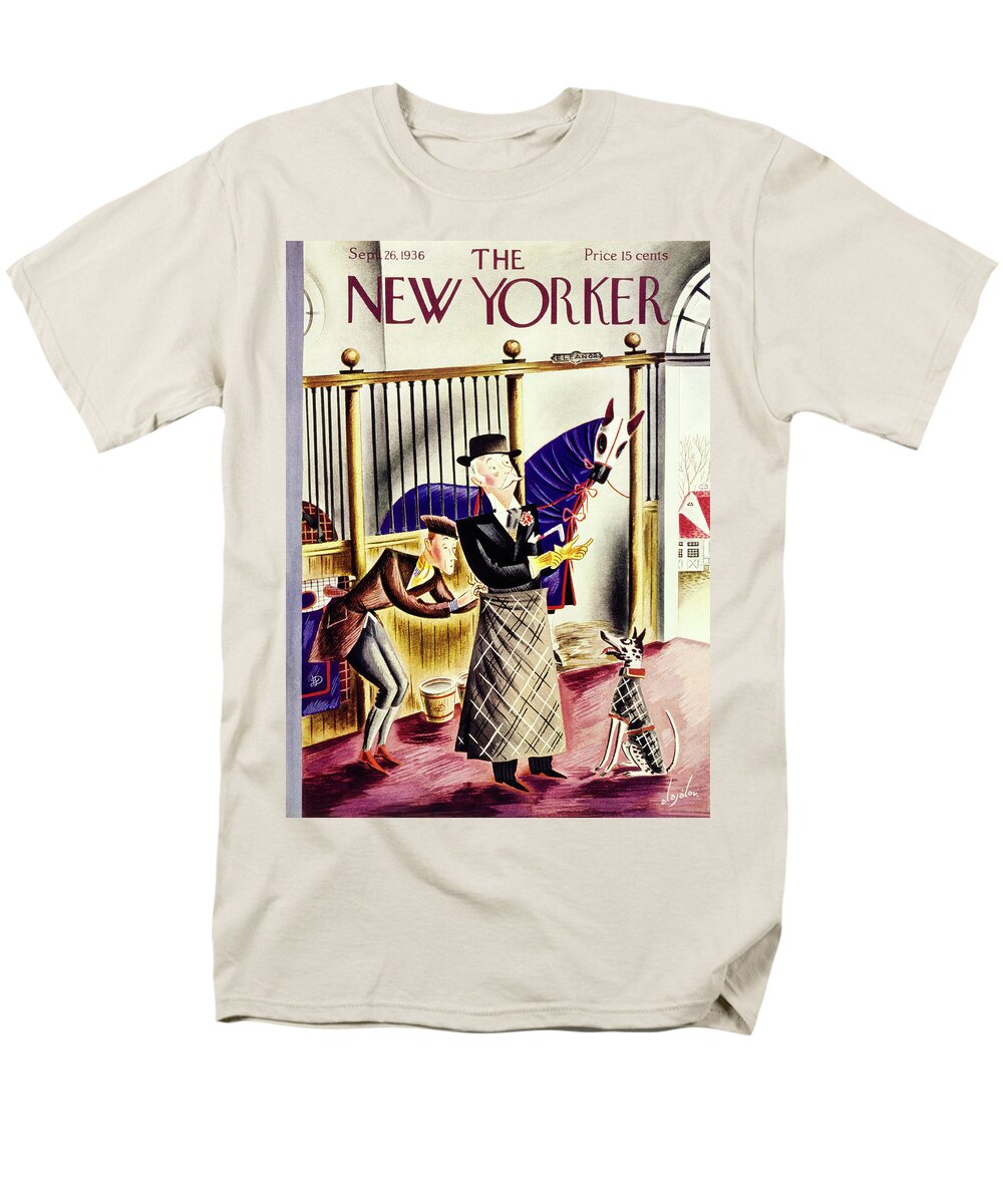 Animal Men's T-Shirt (Regular Fit) featuring the painting New Yorker September 26 1936 by Constantin Alajalov
