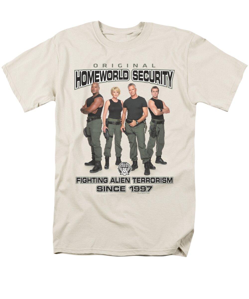  Men's T-Shirt (Regular Fit) featuring the digital art Sg1 - Homeworld Security by Brand A