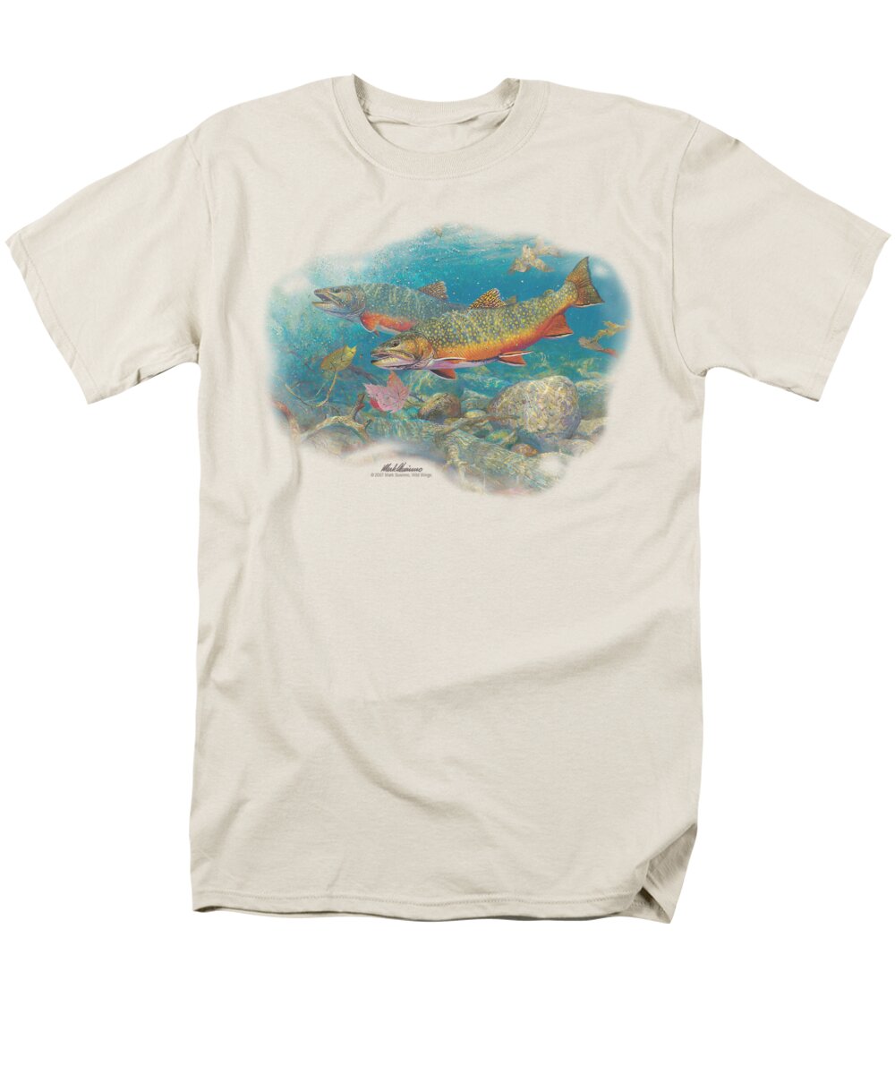 Wildlife Men's T-Shirt (Regular Fit) featuring the digital art Wildlife - Easy Pickings Trout by Brand A