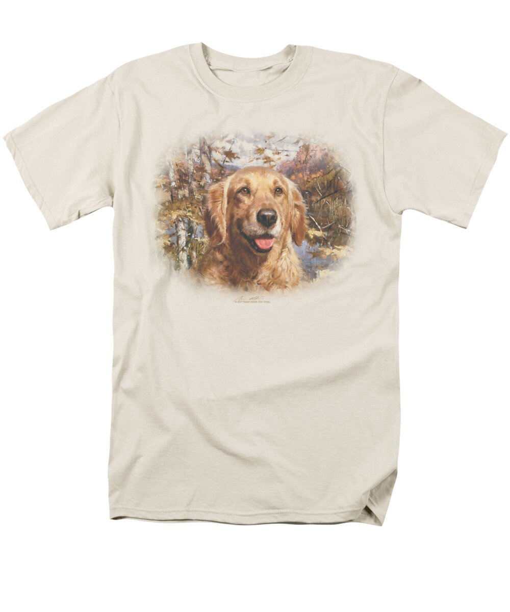 Wildlife Men's T-Shirt (Regular Fit) featuring the digital art Wildlife - Golden Retriever Head by Brand A