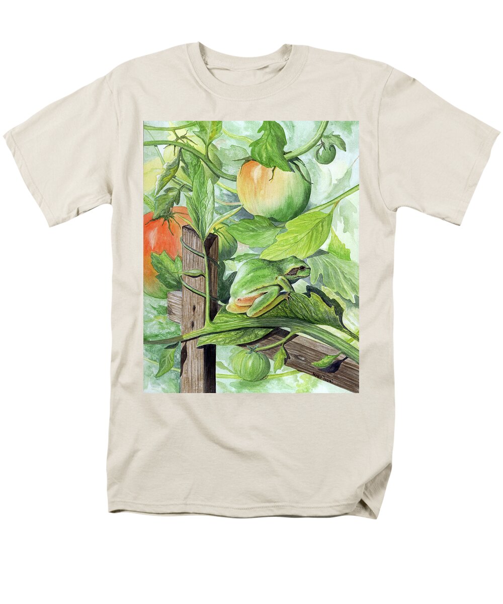 Frog Men's T-Shirt (Regular Fit) featuring the painting Hidden II by Mary Tuomi