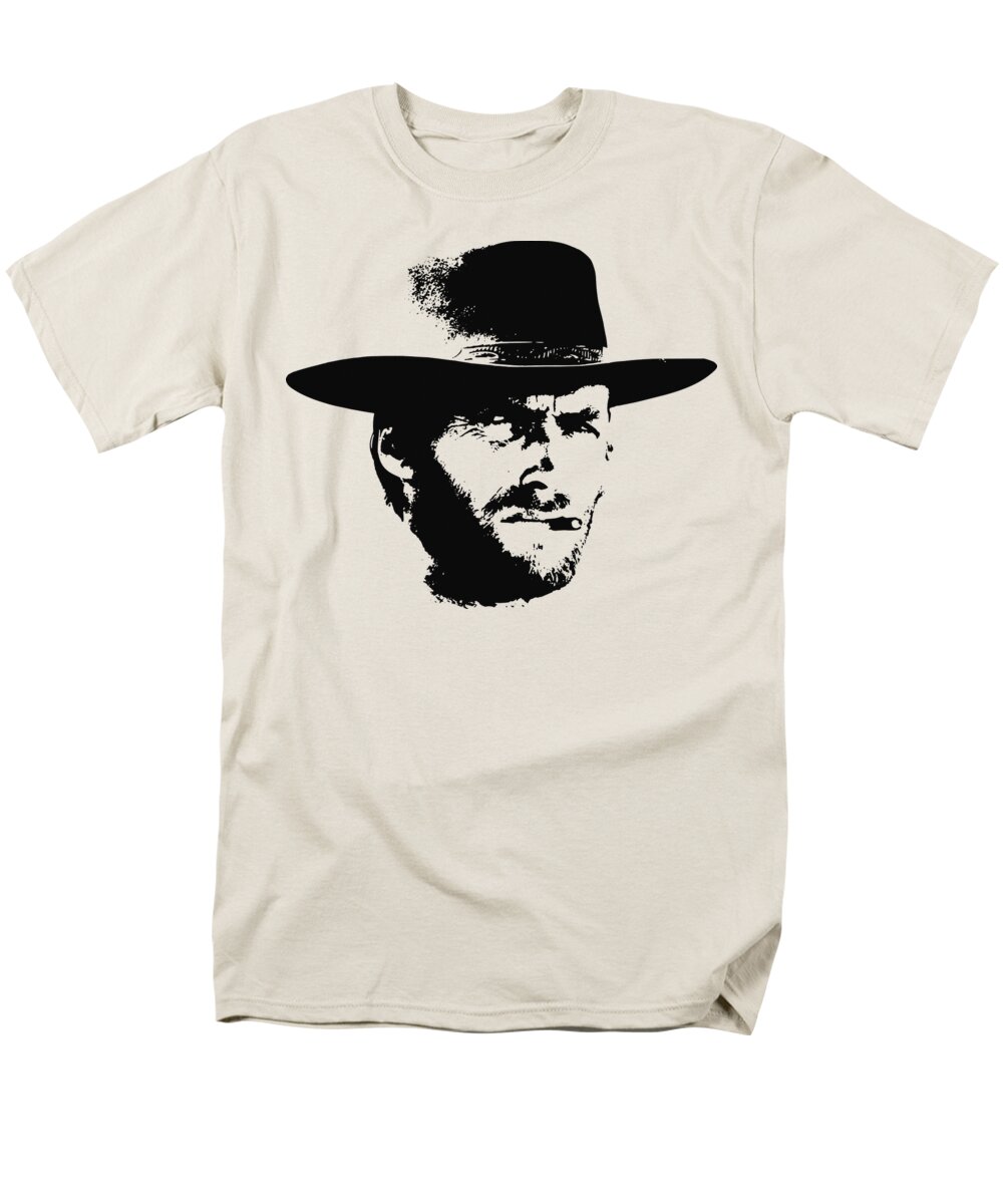 Clint Eastwood Men's T-Shirt (Regular Fit) featuring the digital art Clint Eastwood Minimalistic Pop Art by Megan Miller