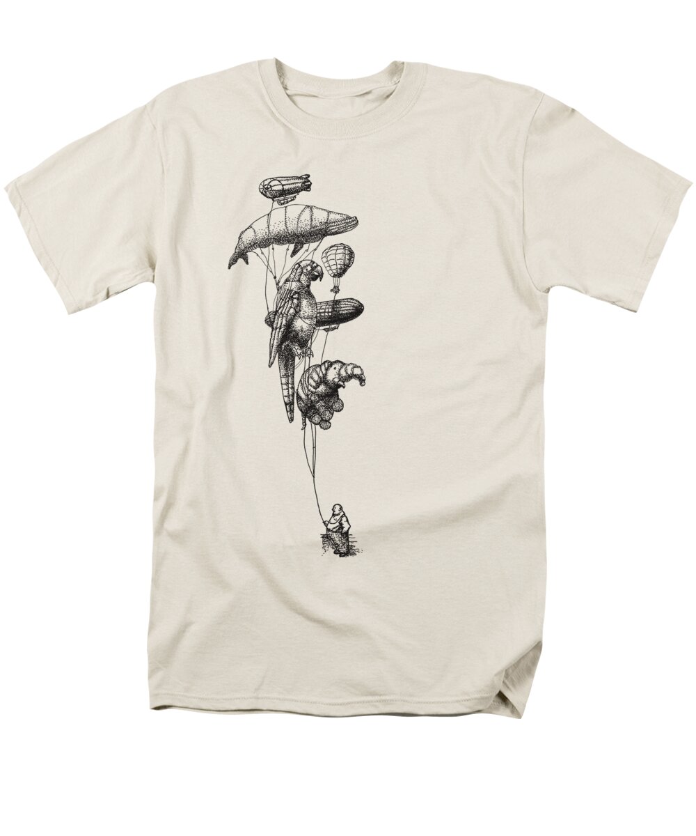 Balloons Men's T-Shirt (Regular Fit) featuring the photograph The Helium Menagerie by Eric Fan