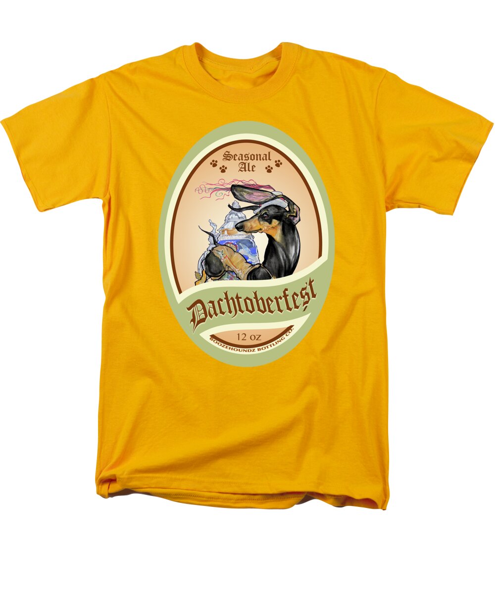 Beer Men's T-Shirt (Regular Fit) featuring the drawing Dachtoberfest Seasonal Ale by Canine Caricatures By John LaFree