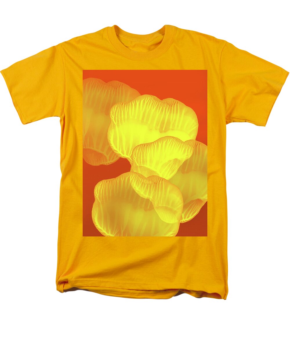 Abstract Men's T-Shirt (Regular Fit) featuring the painting Yellow Rose Petals Falling in the Garden by Amy Vangsgard