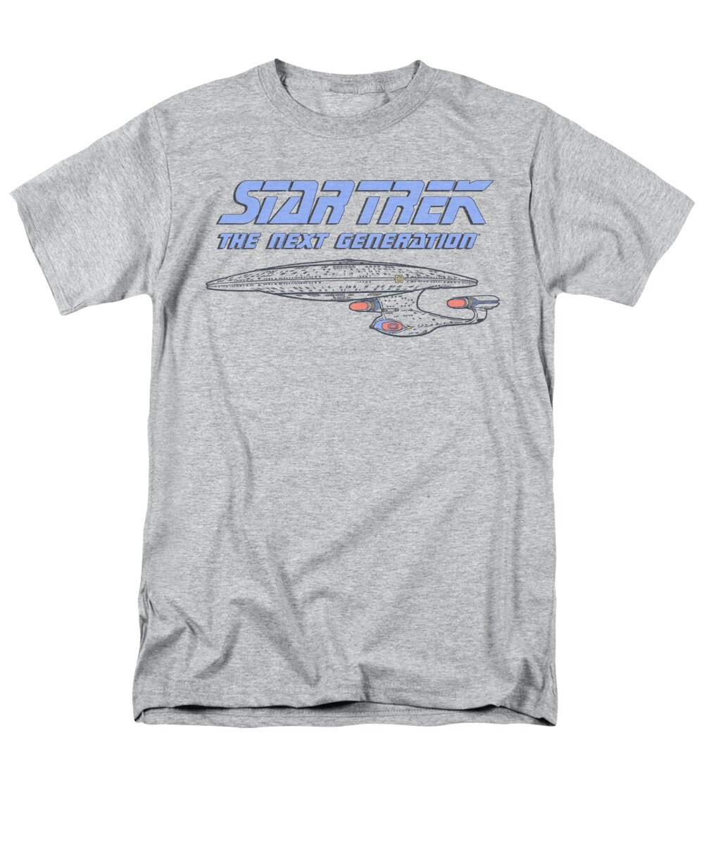 Star Trek Men's T-Shirt (Regular Fit) featuring the digital art Star Trek - Distressed Tng by Brand A