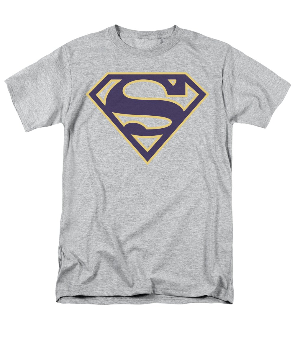 Superman Men's T-Shirt (Regular Fit) featuring the digital art Superman - Navy And Gold Shield by Brand A