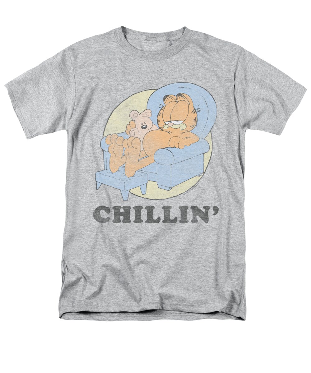 Garfield Men's T-Shirt (Regular Fit) featuring the digital art Garfield - Chillin by Brand A