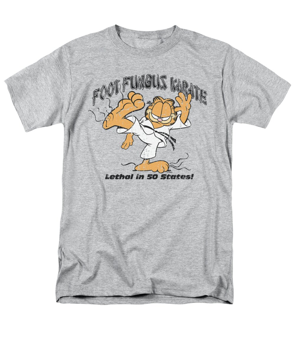 Garfield Men's T-Shirt (Regular Fit) featuring the digital art Garfield - Foot Fungus Karate by Brand A