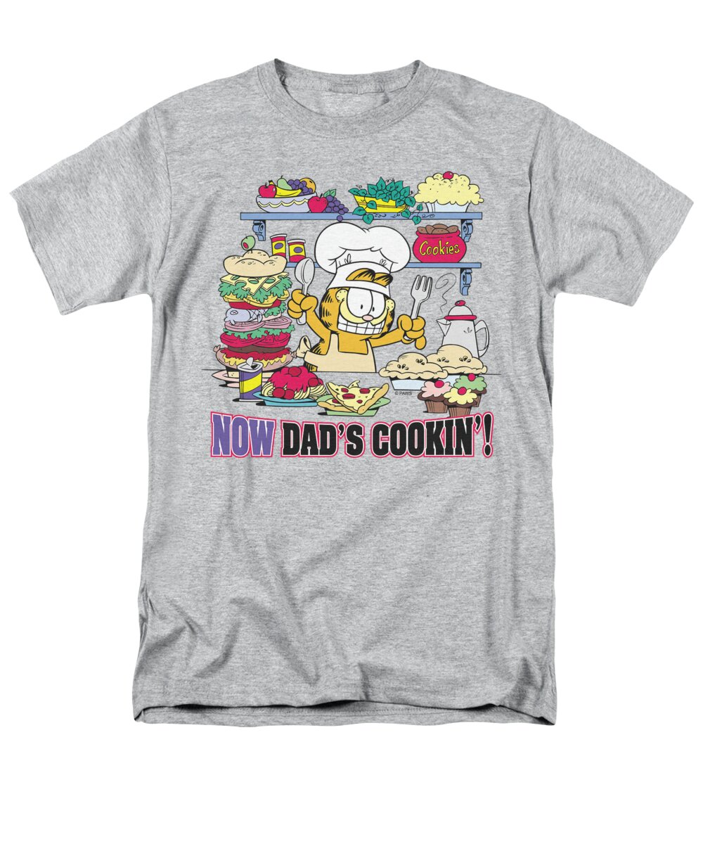 Garfield Men's T-Shirt (Regular Fit) featuring the digital art Garfield - Now Dad's Cooking by Brand A