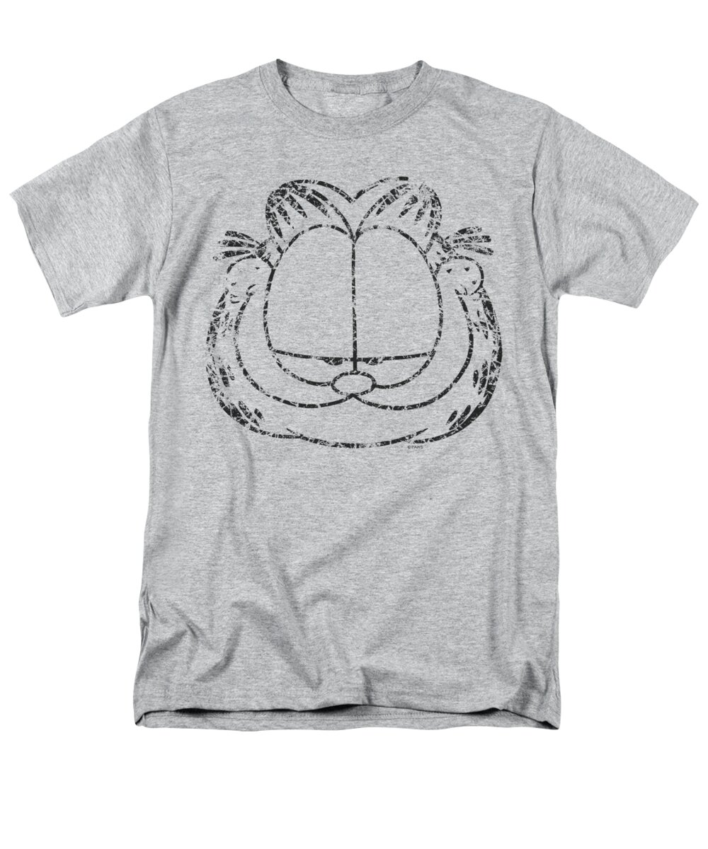 Garfield Men's T-Shirt (Regular Fit) featuring the digital art Garfield - Smirking Distressed by Brand A