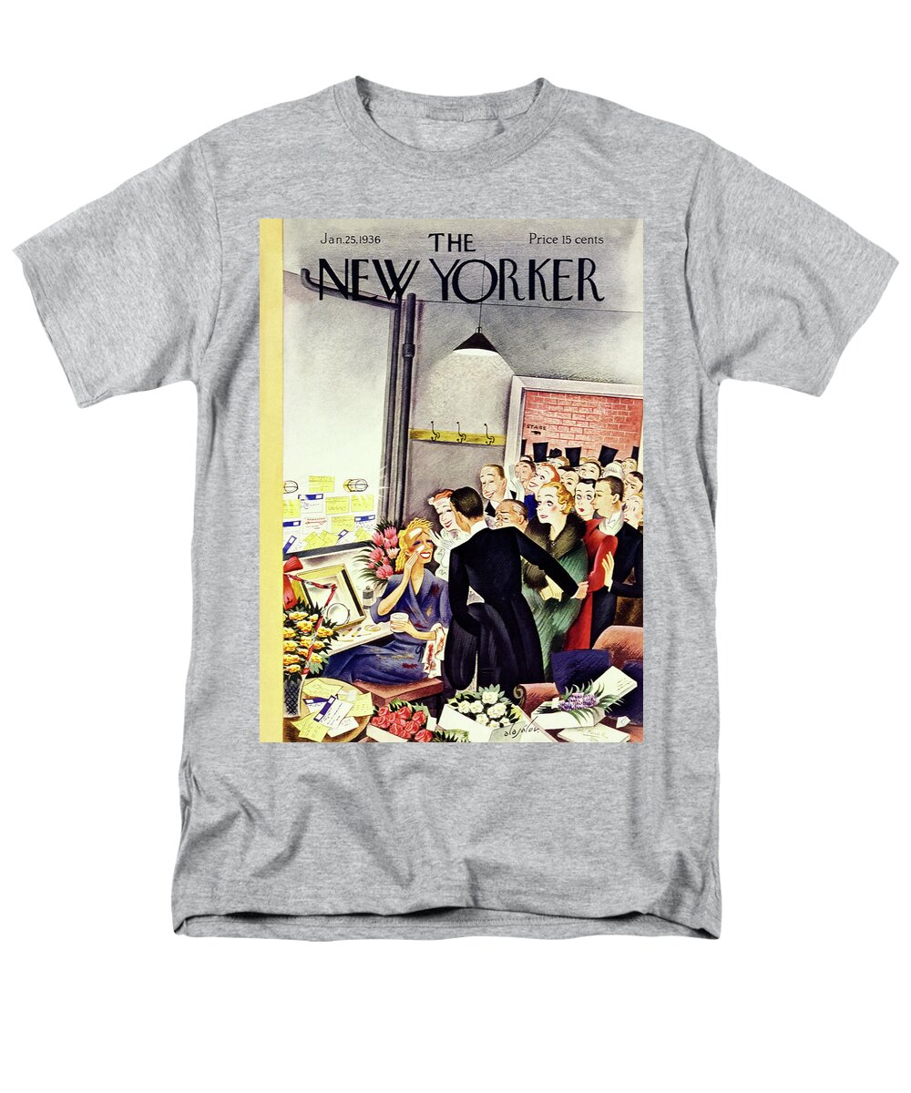 Actress Men's T-Shirt (Regular Fit) featuring the painting New Yorker January 25 1936 by Constantin Alajalov