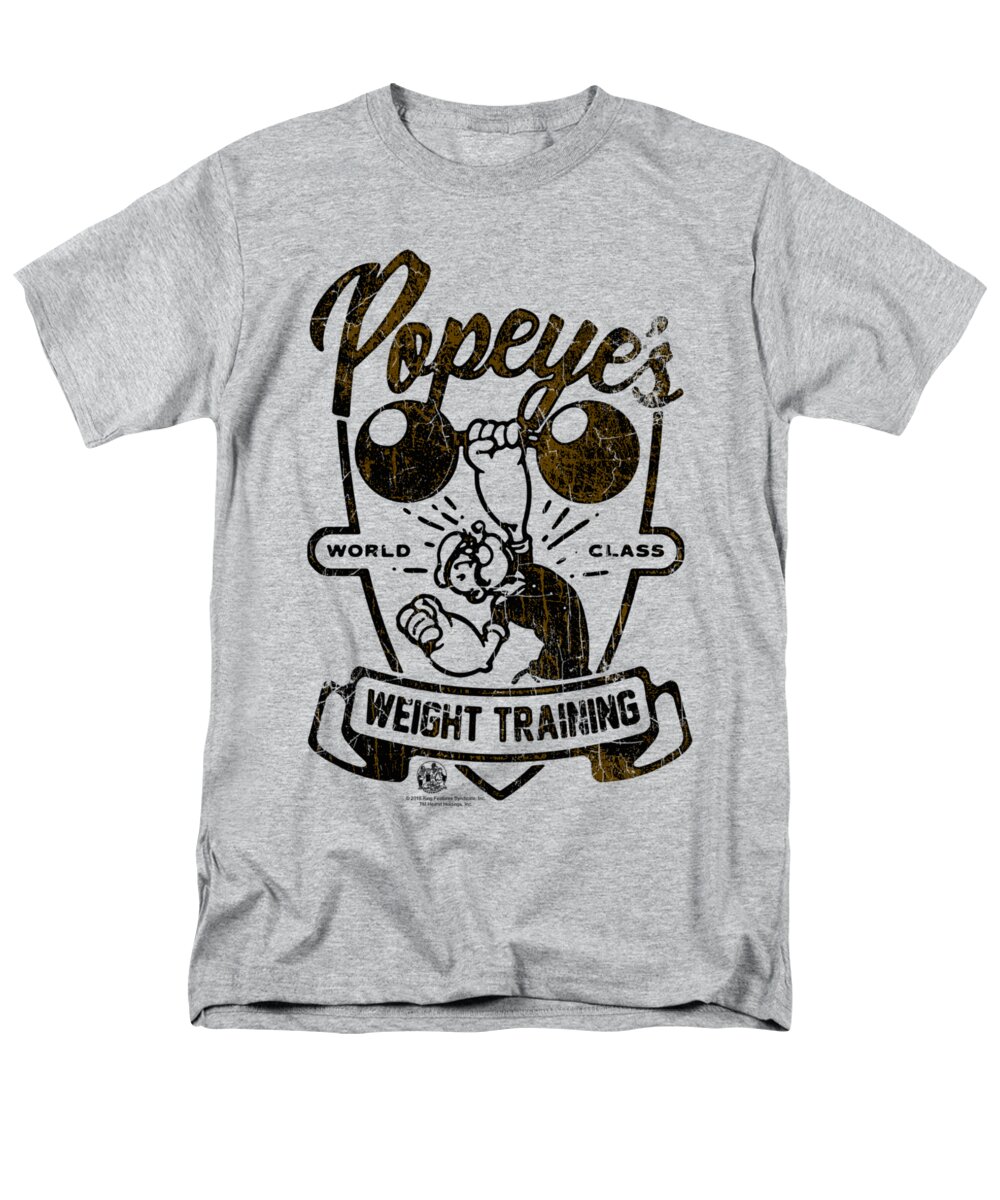  Men's T-Shirt (Regular Fit) featuring the digital art Popeye - Weight Training by Brand A