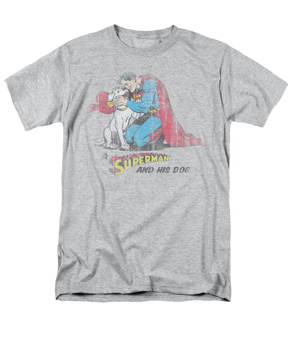  Men's T-Shirt (Regular Fit) featuring the digital art Superman - And His Dog by Brand A