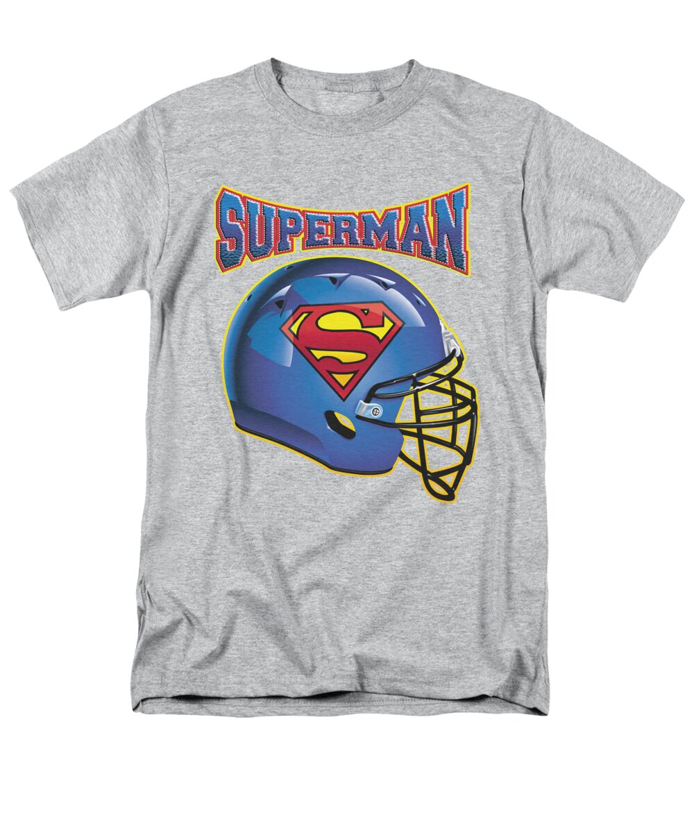 Superman Men's T-Shirt (Regular Fit) featuring the digital art Superman - Helmet by Brand A