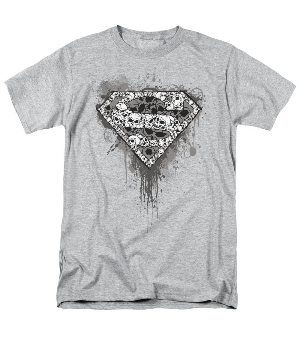 Superman Men's T-Shirt (Regular Fit) featuring the digital art Superman - Many Super Skulls by Brand A