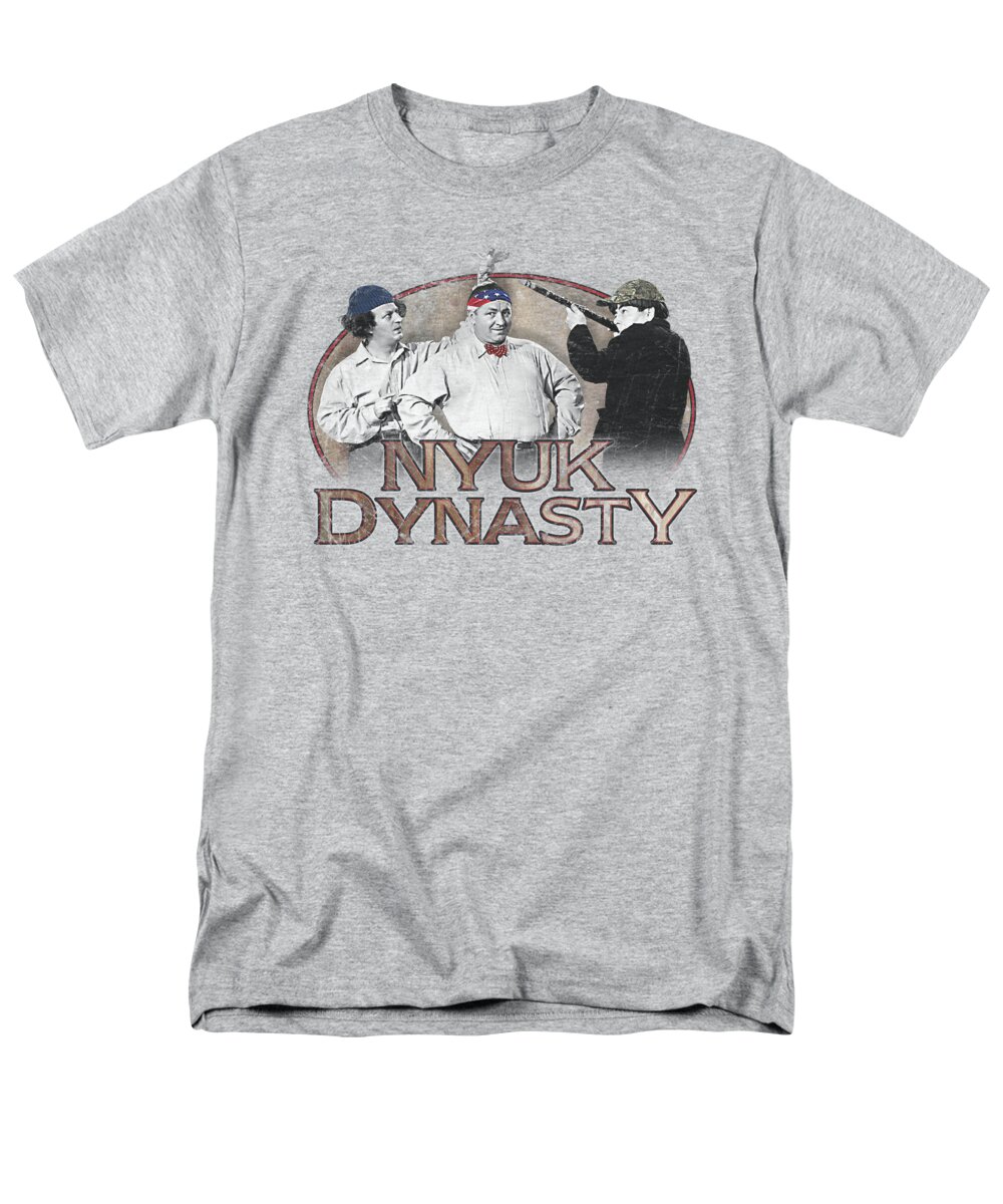 The Three Stooges Men's T-Shirt (Regular Fit) featuring the digital art Three Stooges - Nyuk Dynasty by Brand A