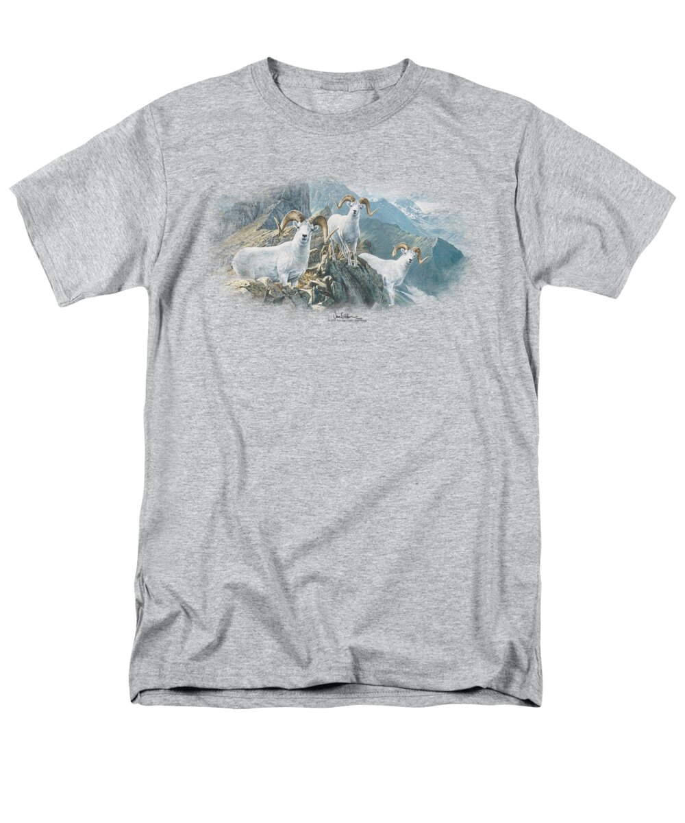 Wildlife Men's T-Shirt (Regular Fit) featuring the digital art Wildlife - High Trails Dall Sheep by Brand A